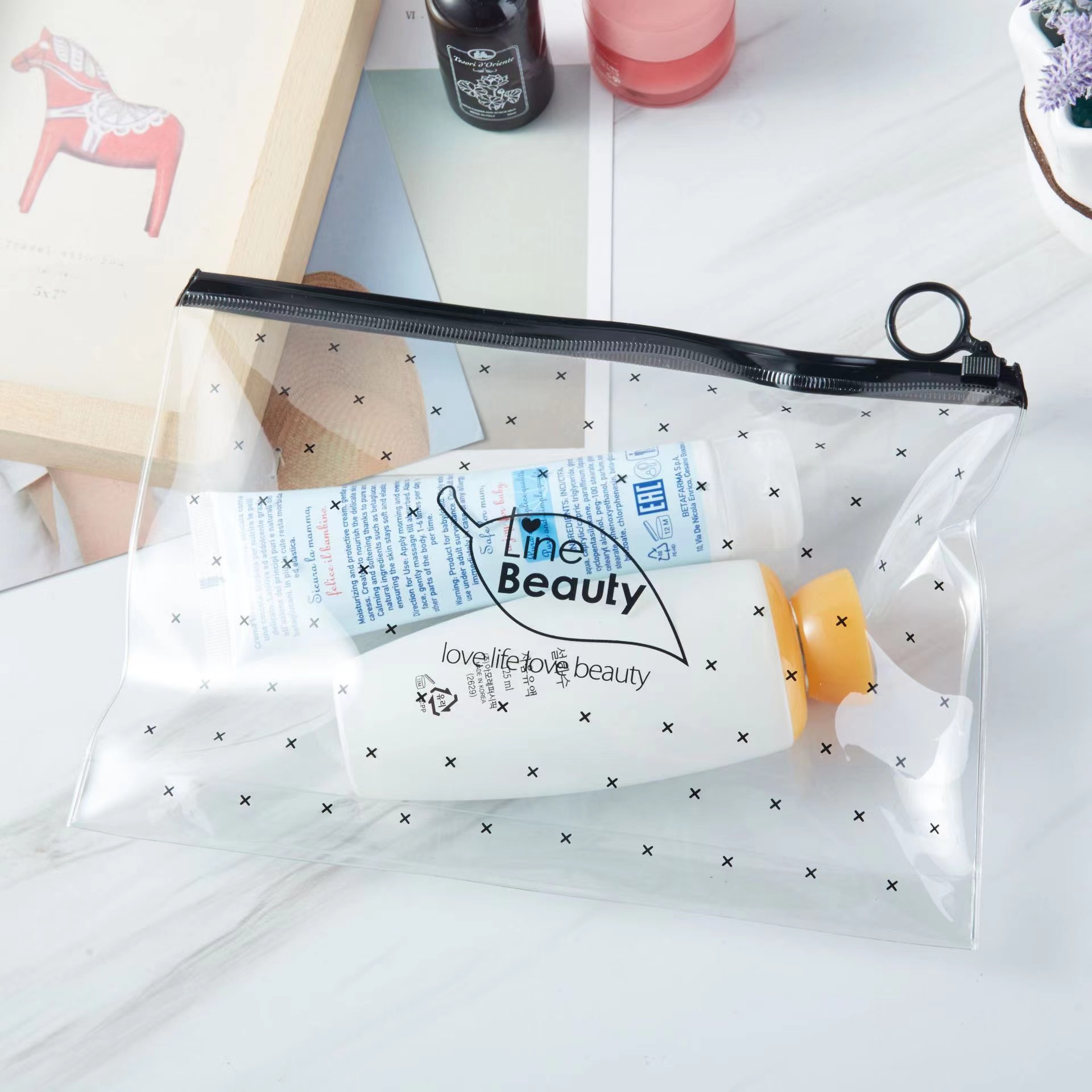 Custom Plastic bags clothing EVA zipper packing bag frosted zip bag plastic for Garments