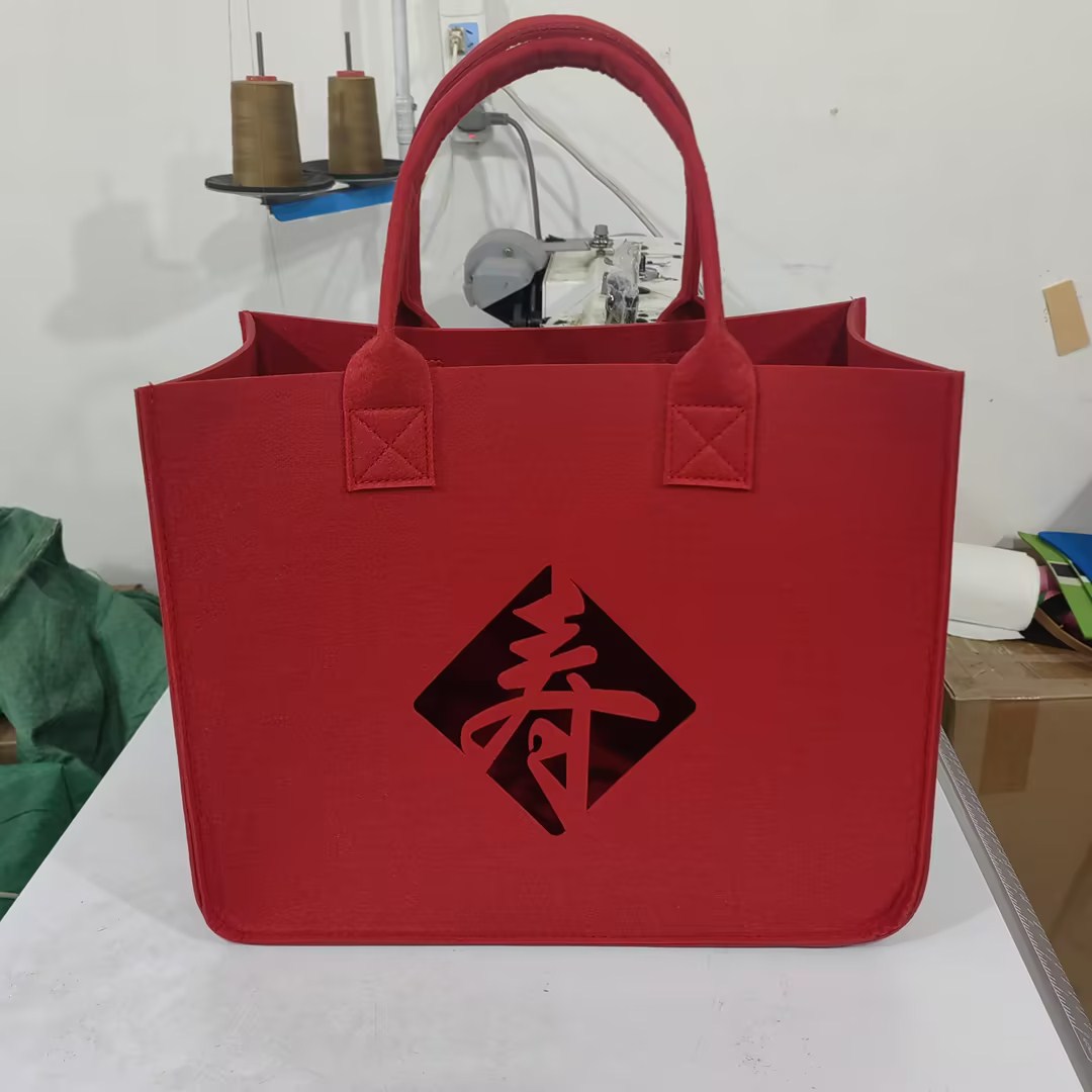 2027 Corporate Custom Felt Tote Bags, Year of the Sheep Promotional Felt Handbags, Custom Printed Logo