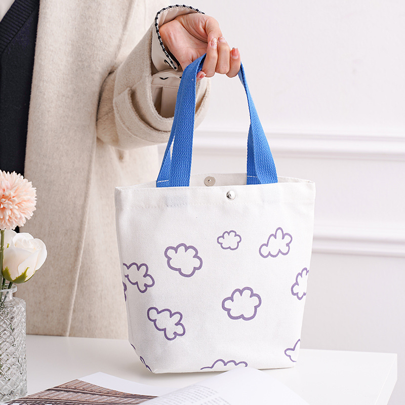Blank Canvas Tote Bag Custom, Ins Style Long Handle Gift Bag, Cotton Canvas Bag for Advertising Promotion