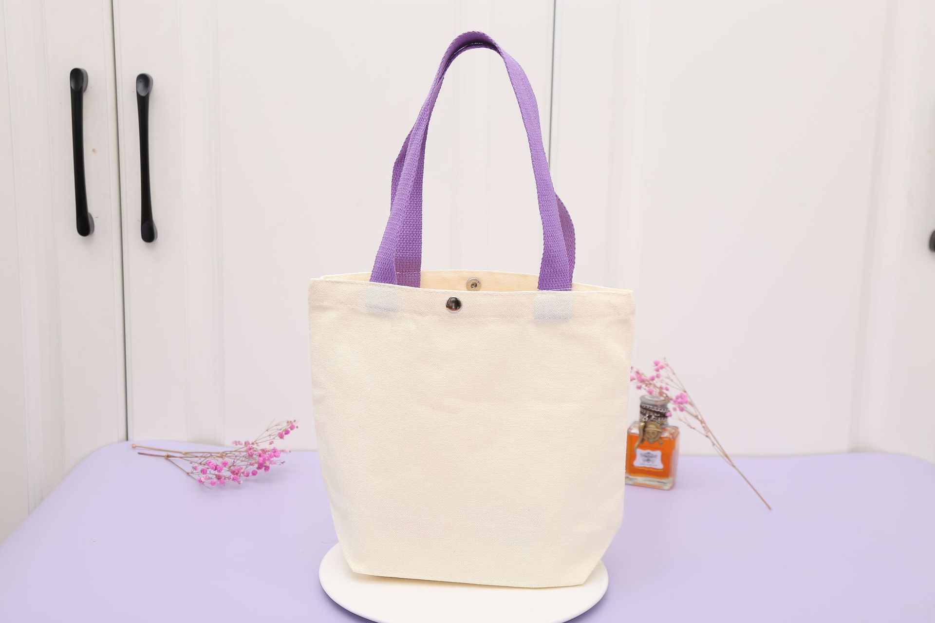 Blank Canvas Tote Bag Custom, Ins Style Long Handle Gift Bag, Cotton Canvas Bag for Advertising Promotion