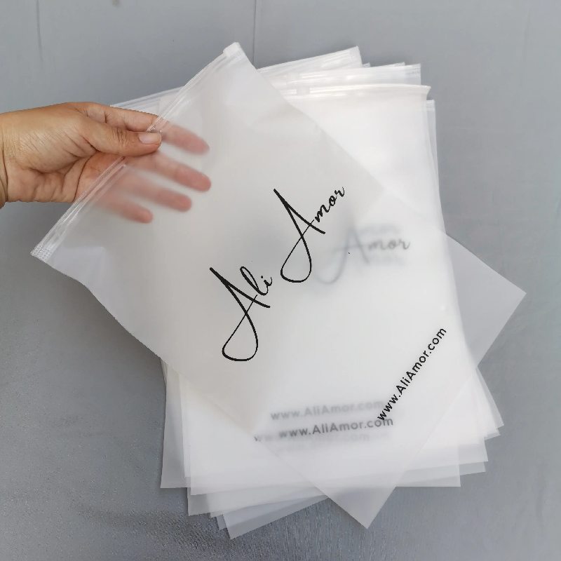 Custom Matte Biodegradable Plastic Packaging Zipper Bags, T-Shirt Swimwear Zip Lock Bags with Custom Clothing Logo