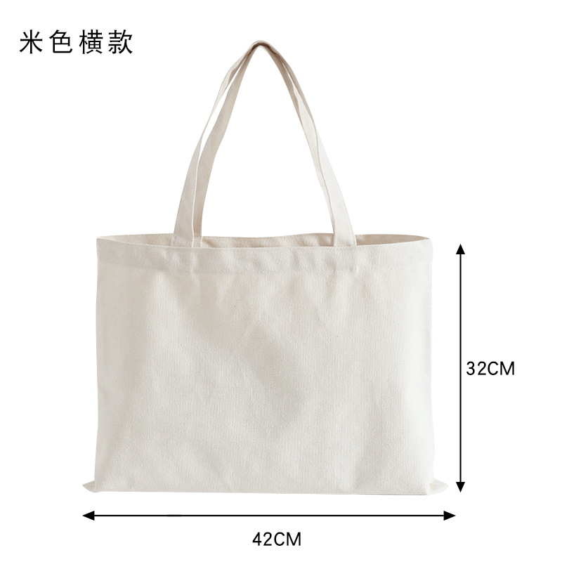 Blank Canvas Tote Bag Custom, Ins Style Long Handle Gift Bag, Cotton Canvas Bag for Advertising Promotion