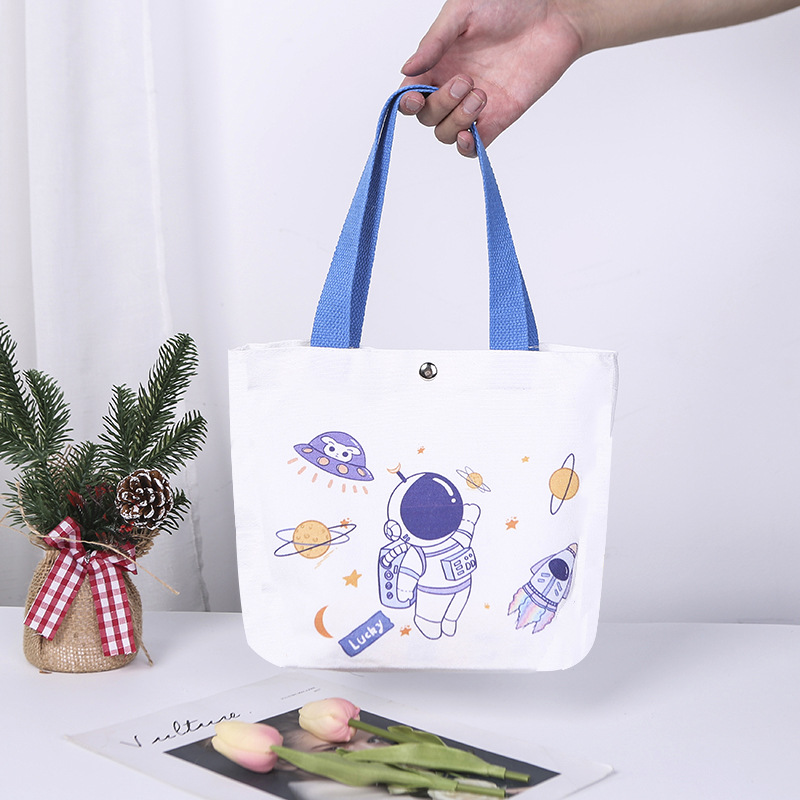 Blank Canvas Tote Bag Custom, Ins Style Long Handle Gift Bag, Cotton Canvas Bag for Advertising Promotion
