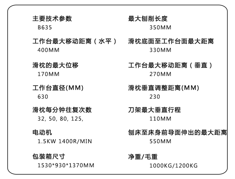 b635参数