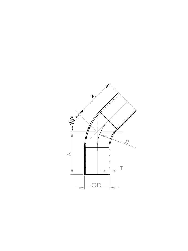 45°长焊弯头 Automatic Weld：45°Elbow