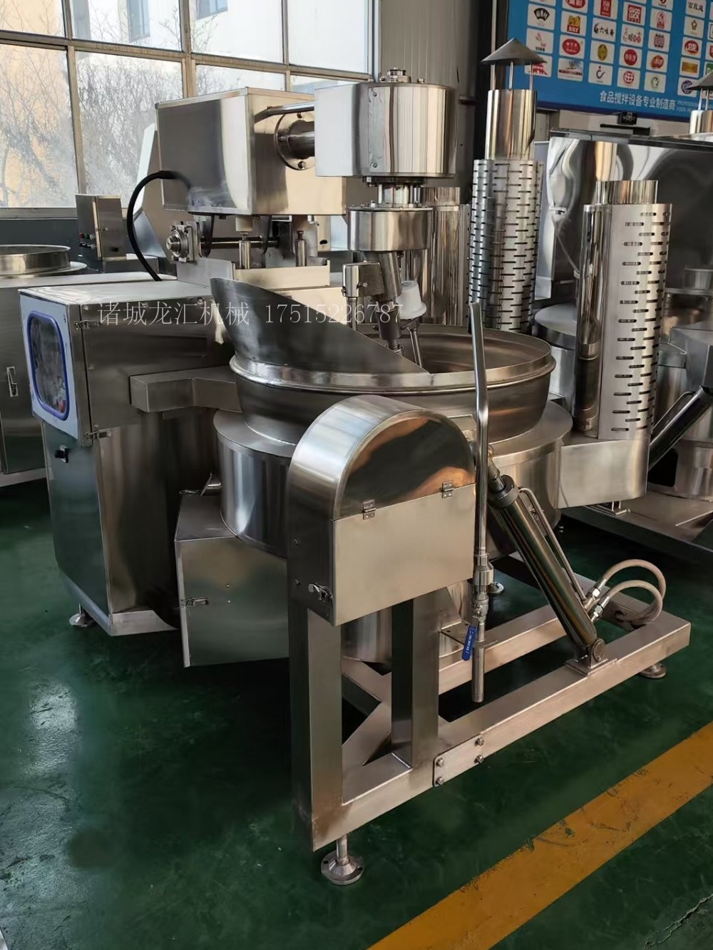 燃气侧翻轴传动高位出料炒锅