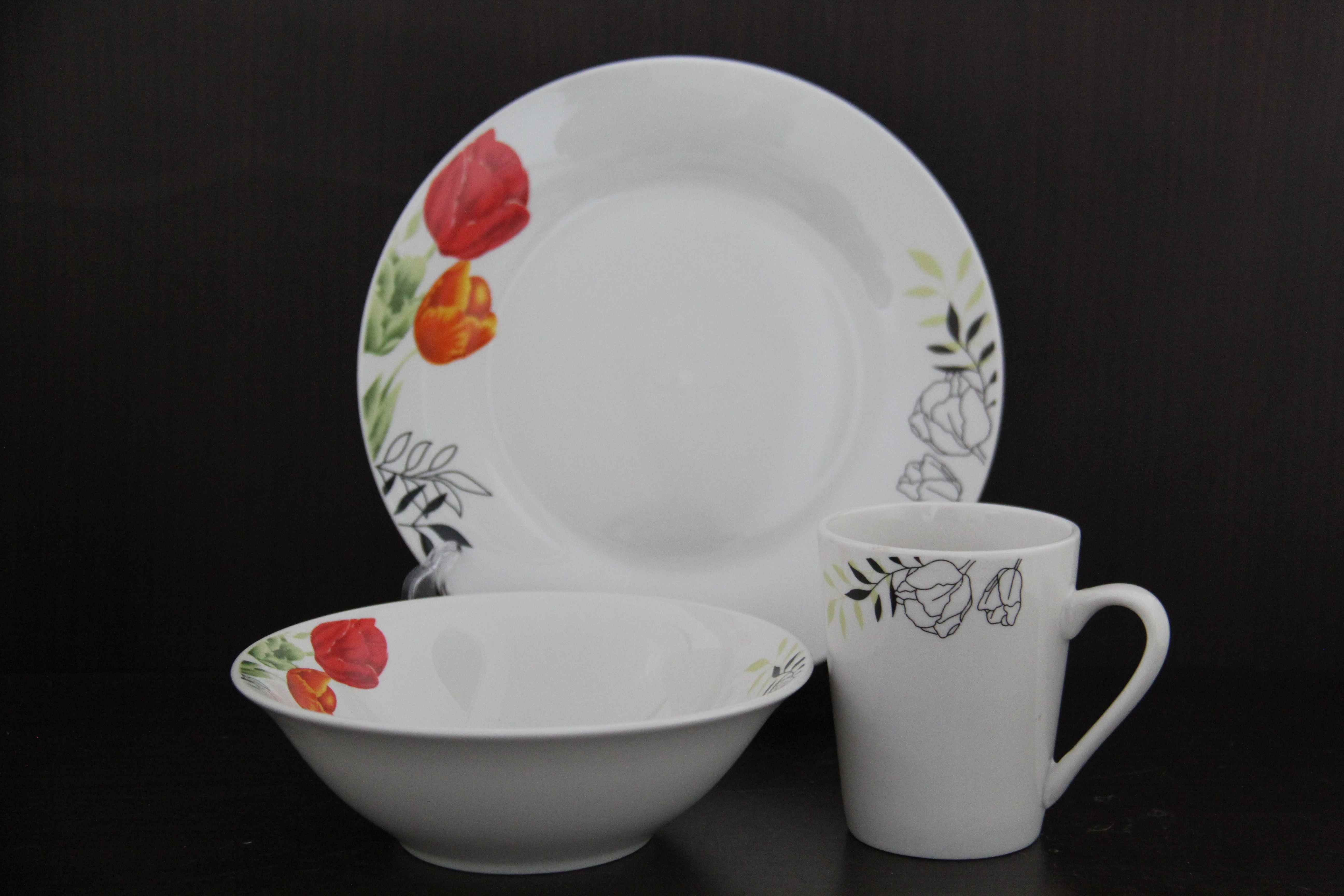 Dinner Set Plate Ceramic Porcelain Floral Design Luxury Cheap Wholesale