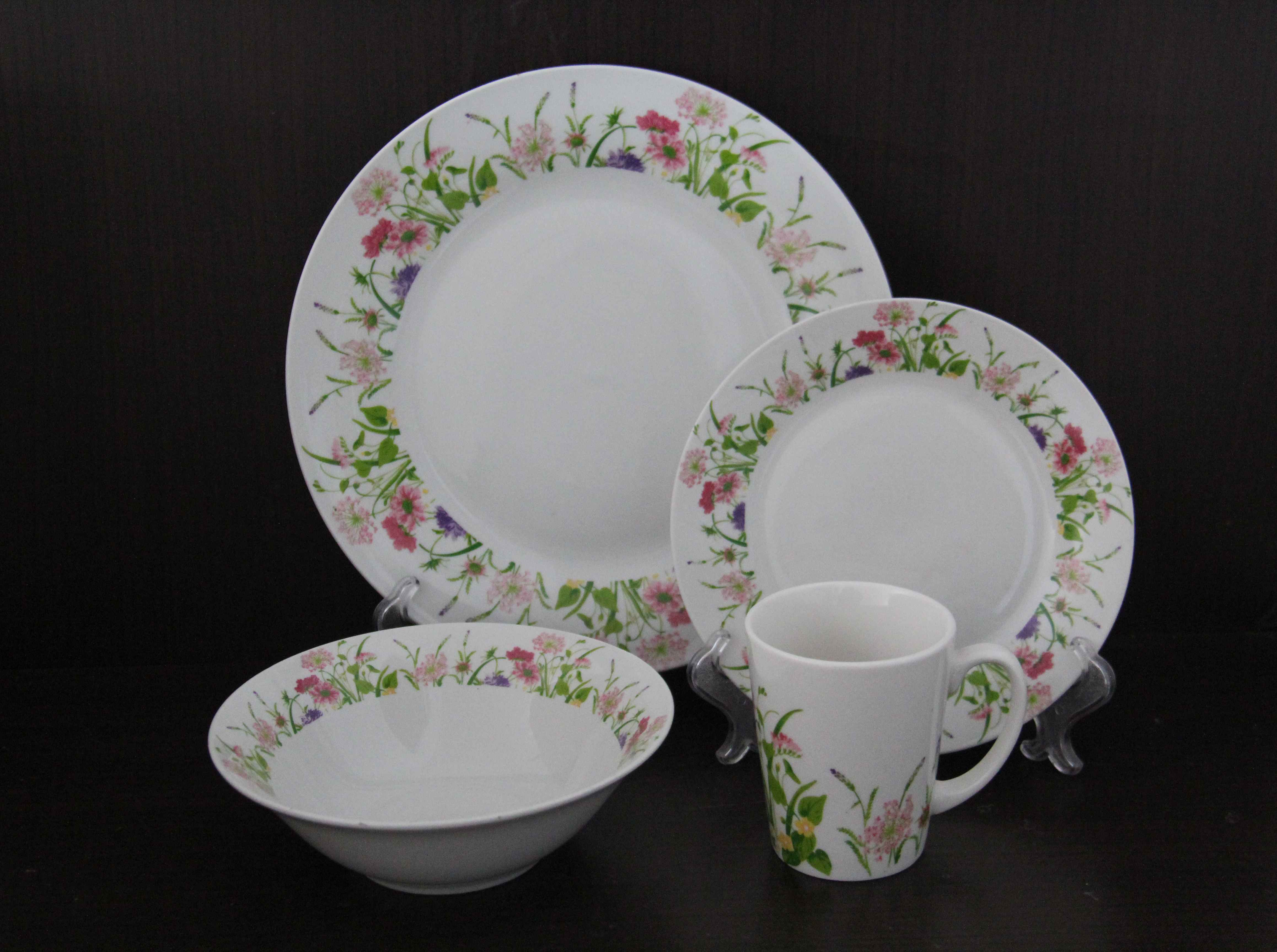 Wholesale 16 pcs Scratch Resistant Modern Rustic Dinnerware
