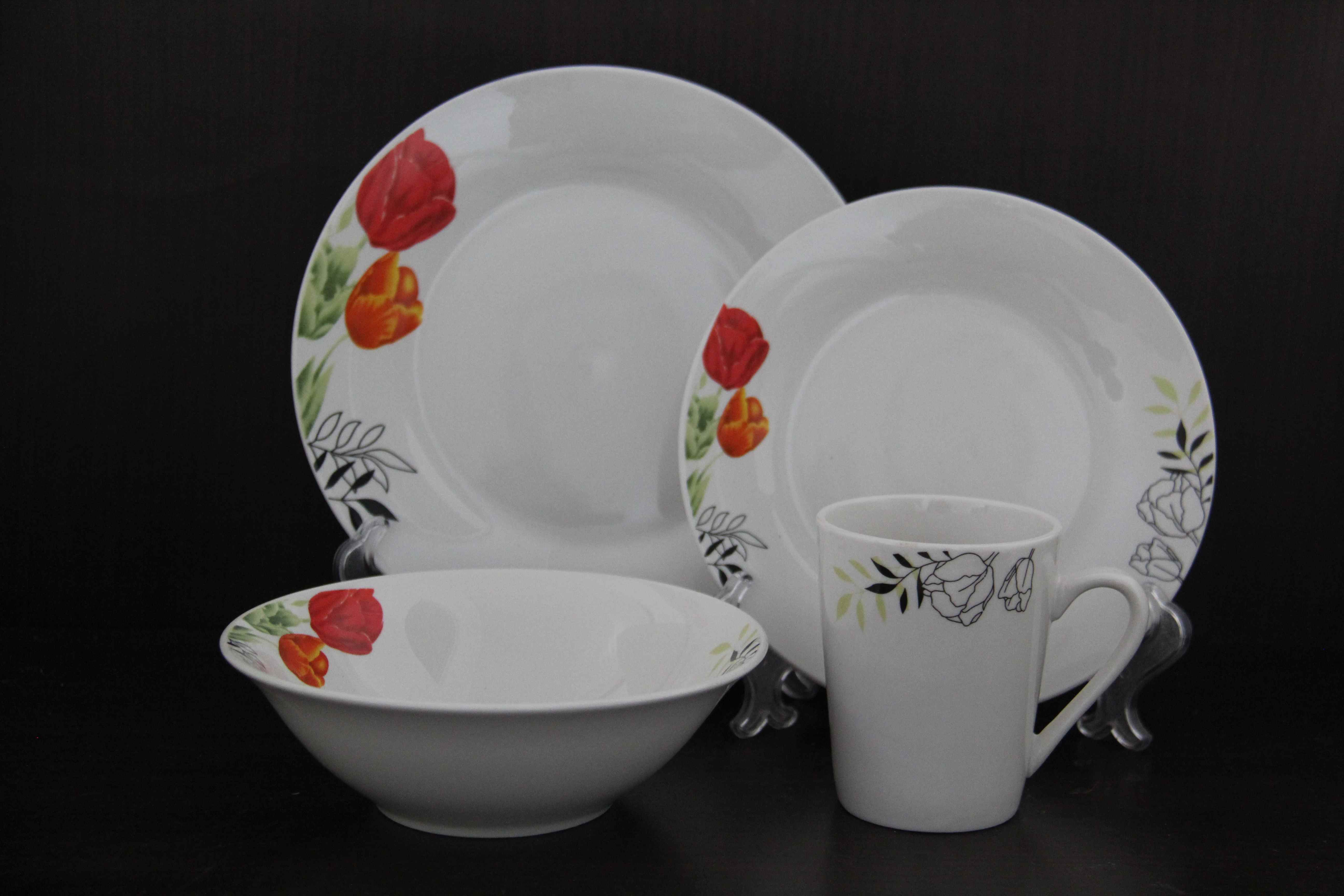 Dinner Set Plate Ceramic Porcelain Floral Design Luxury Cheap Wholesale