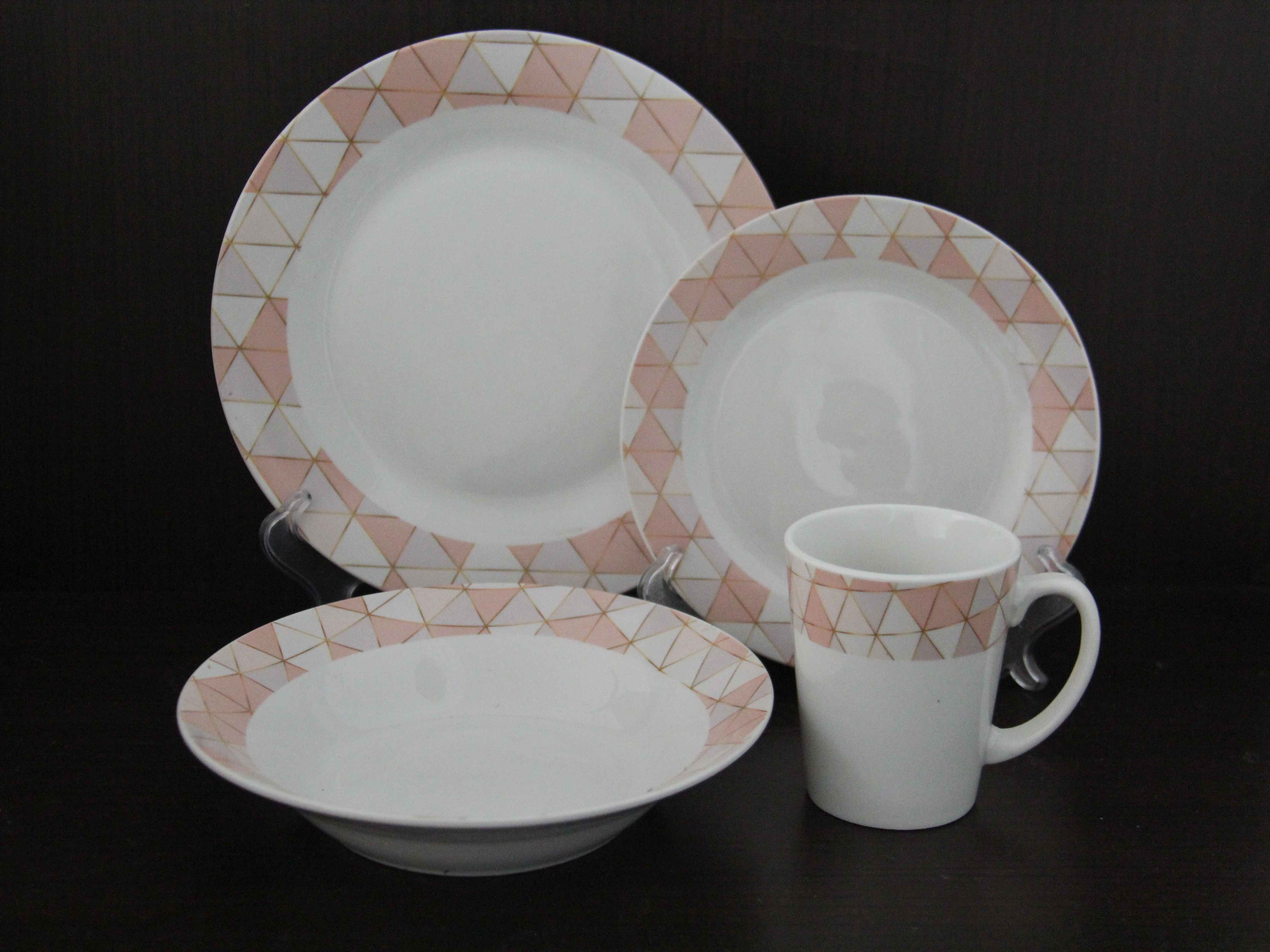 Wholesale Porcelain Colorful 16 pcs White Round Dinnerware Set