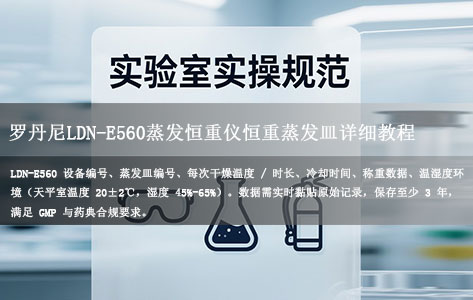 罗丹尼LDN-E560蒸发恒重仪恒重蒸发皿详细教程（附0.3mg恒重标准与实操技巧）