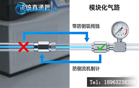 水质硫化物检测防倒吸气路原理图 特氟龙管路
