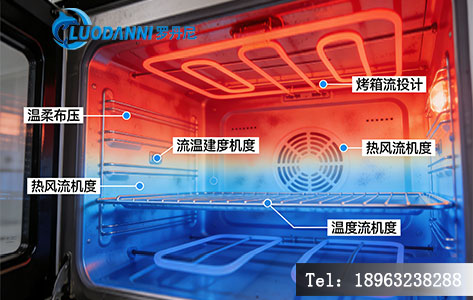 烤胶机内部热风循环热成像分布示意图