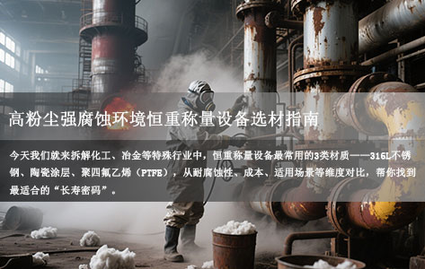 高粉尘强腐蚀环境恒重称量设备选材指南：316L不锈钢/陶瓷涂层/聚四氟乙烯谁更“抗造”？