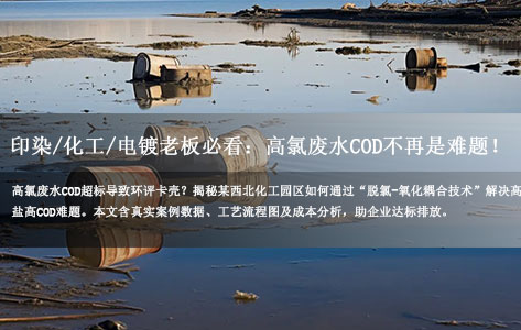 印染/化工/电镀老板必看：高氯废水COD不再是难题，某西北化工园区用这招轻松过环评！