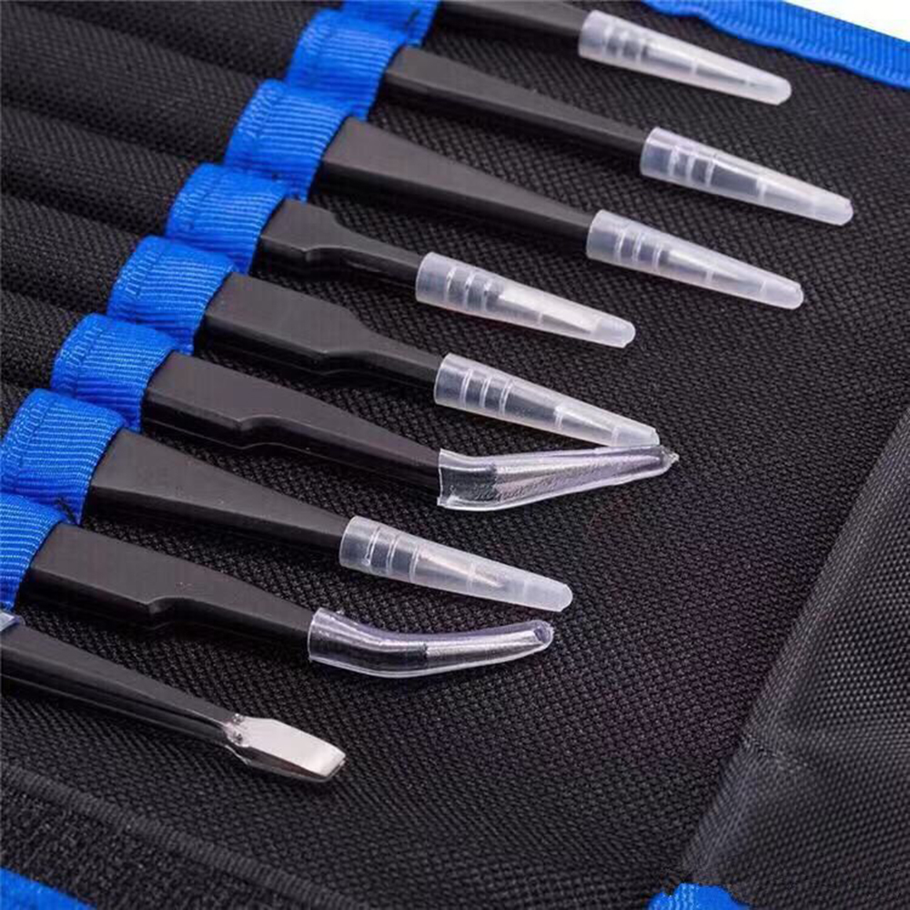 ESD tweezers -9-piece set with sail bag