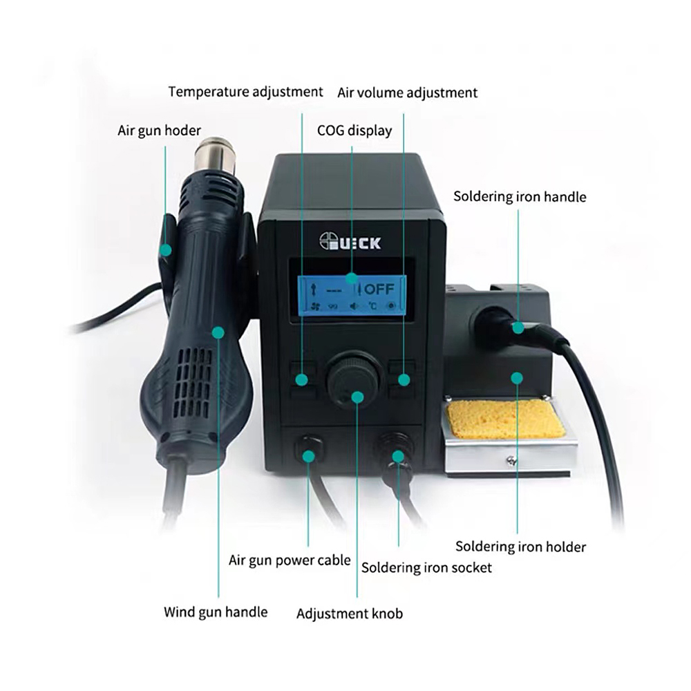 QUICK 715 hot air gun welding station -2-in-1 digital display