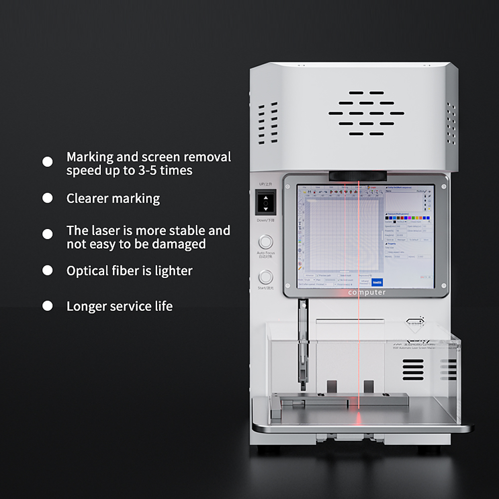 TBK-958F 20W Fiber Laser Glass Removal Machine3.