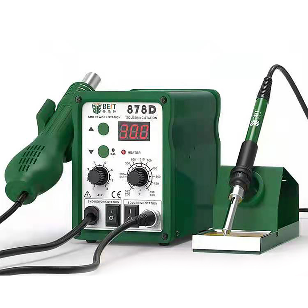 BEST BST-878D Wind gun electric soldering iron welding station -2 in 1