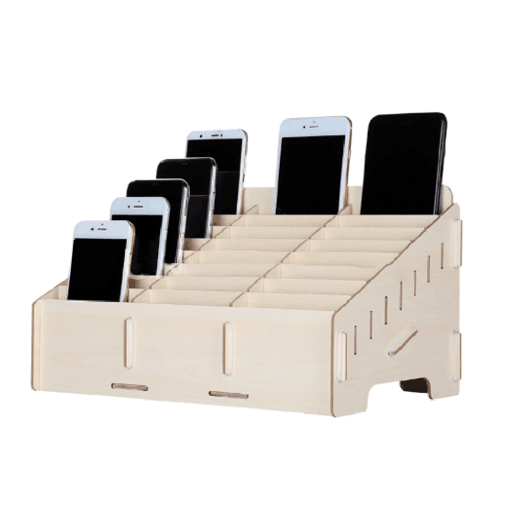 OTH phone storage box - wooden multi compartment