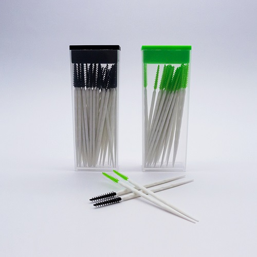 Мягкие резиновые палочки и пластиковые зубочистки 2-в-1 мятного/темно-серого цвета