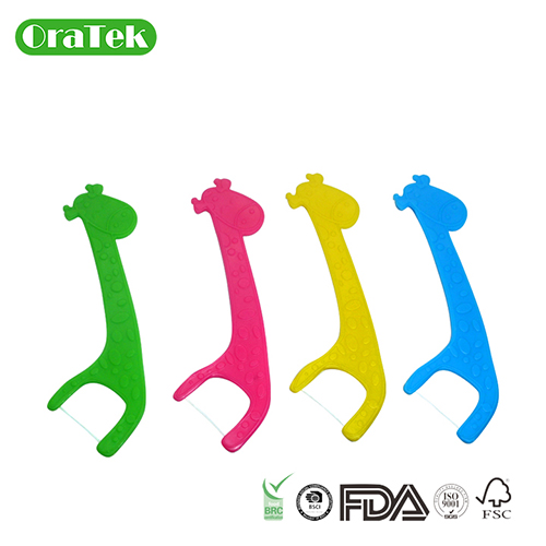 Corn Starch Plastic Free Giraffe Flosser For Kids