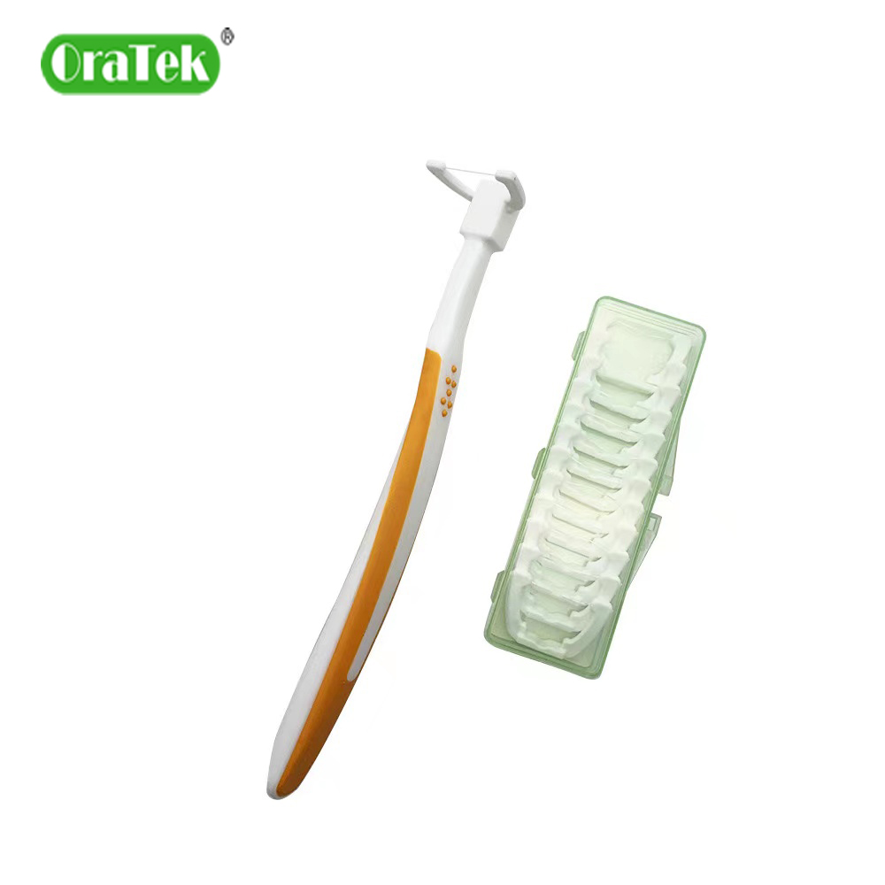 خيط تنظيف الأسنان مع رؤوس خيط قابلة للاستبدال