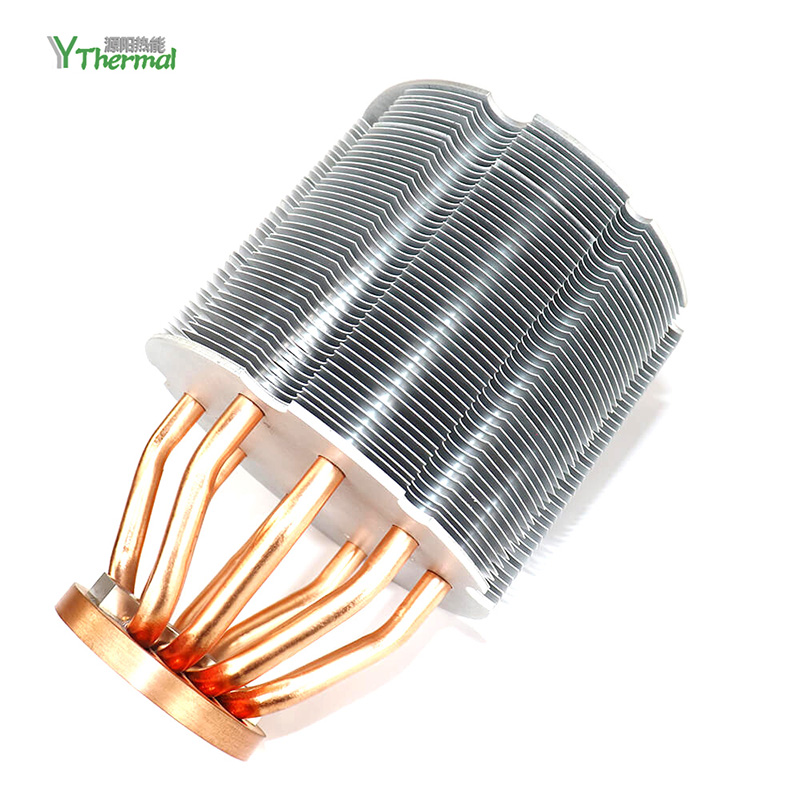 Stage LED Light Cooling Extruded Aluminum Fin Sintered Copper Heat Pipes Welding Heatsink