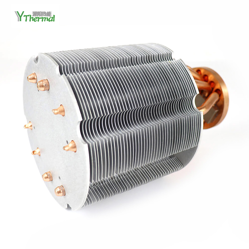 Stage LED Light Cooling Extruded Aluminum Fin Sintered Copper Heat Pipes Welding Heatsink