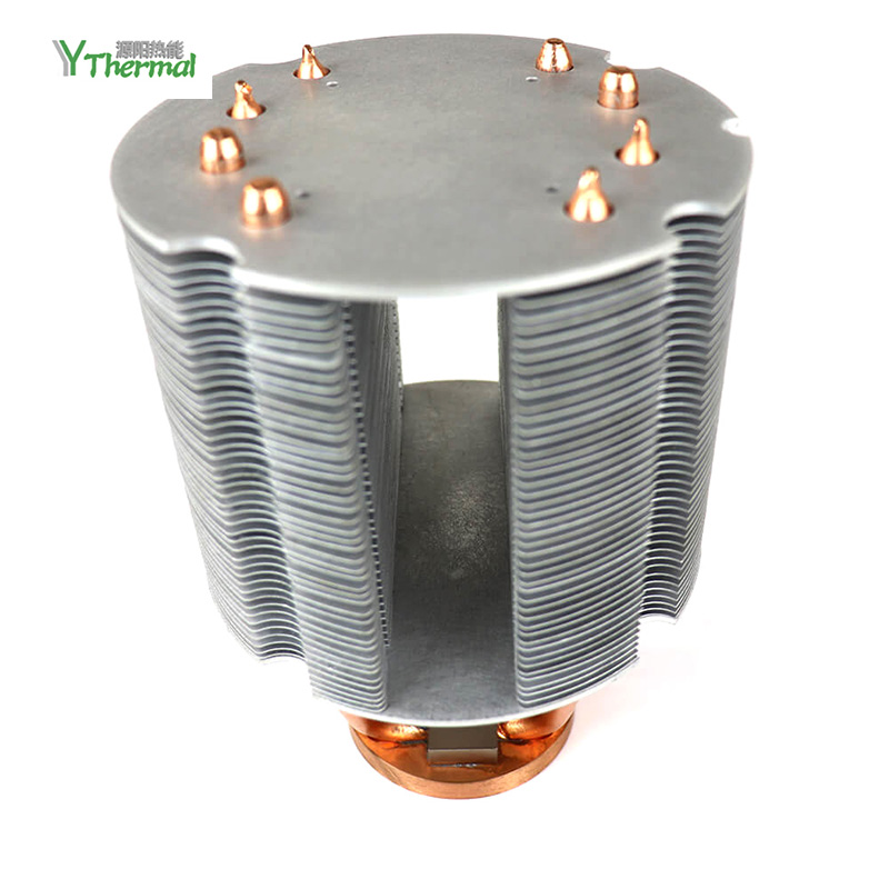 Stage LED Light Cooling Extruded Aluminum Fin Sintered Copper Heat Pipes Welding Heatsink