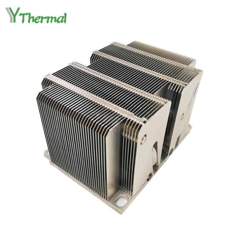 Aluminum Profile Buckle Fin Heat Sink 2U Server Heatsink With Aluminum Baseplate