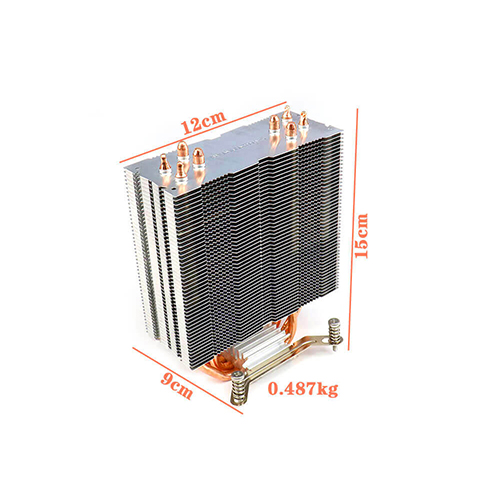 New platform installation Clip zipper fin CPU heat sink with 4 heat pipes for computer