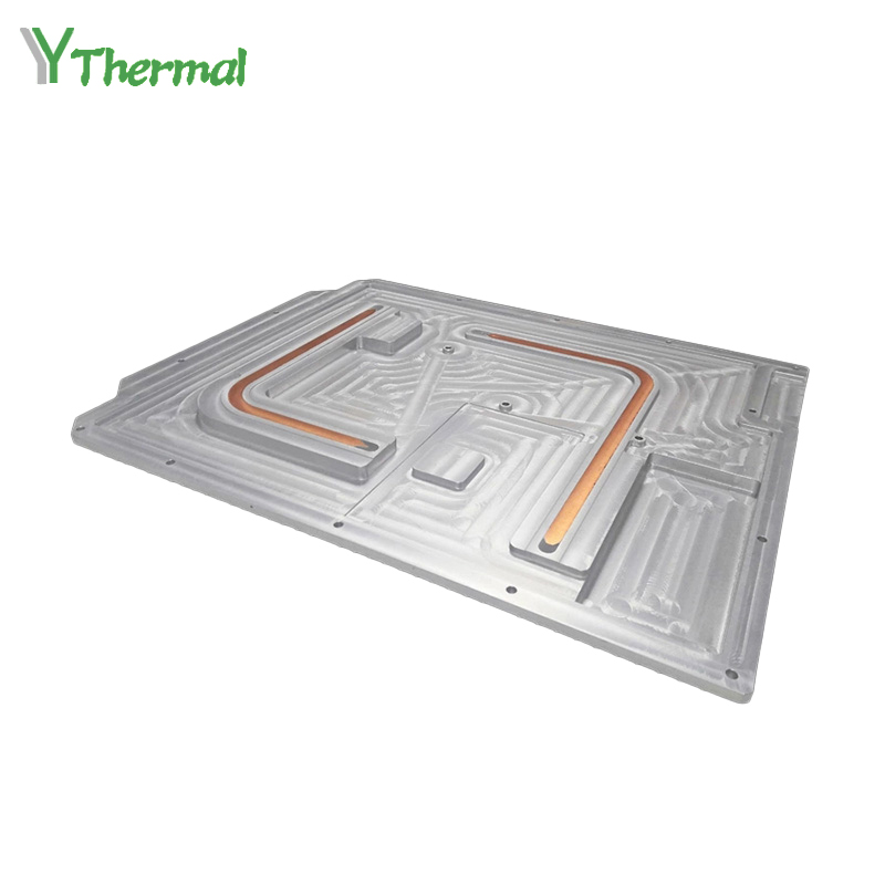 Aluminum Extrusion Plate Heat Sink With 2 Heat Pipes Friction Welding Heat Sink