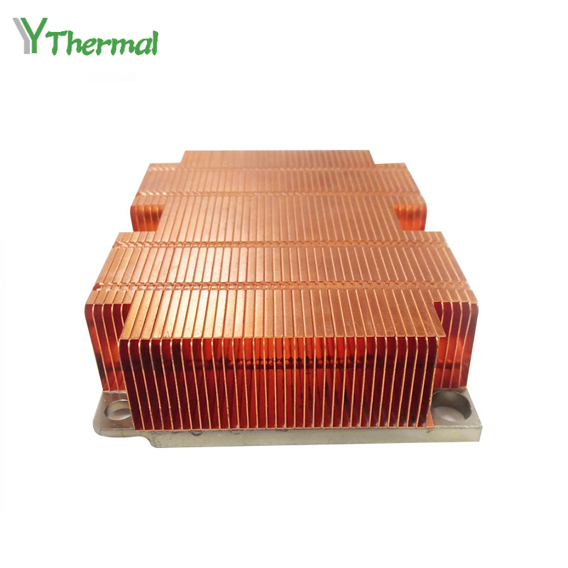 Copper Buckle Fin Heat Sink 2U Server Heat Sink With Aluminum Baseplate