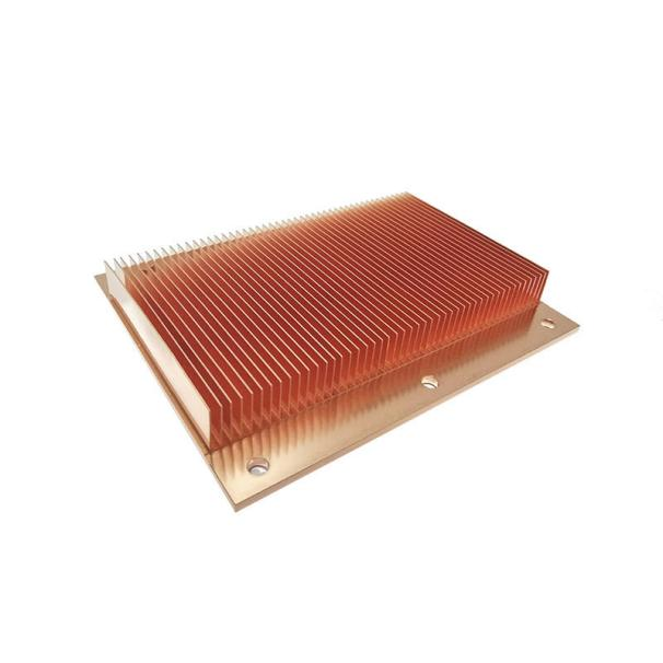 Pure Copper Skived Fin And CNC Processing Heat Sinks