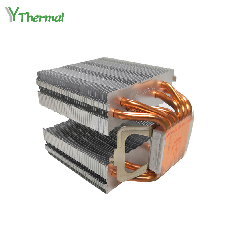 Aluminum Computer CPU Active Heatsink Zipper Fin Stacked Heat Sink With Heat Pipes