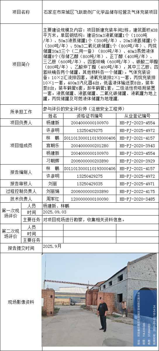 1.4石家庄市栾城区飞跃助剂厂化学品储存经营及气体充装项目