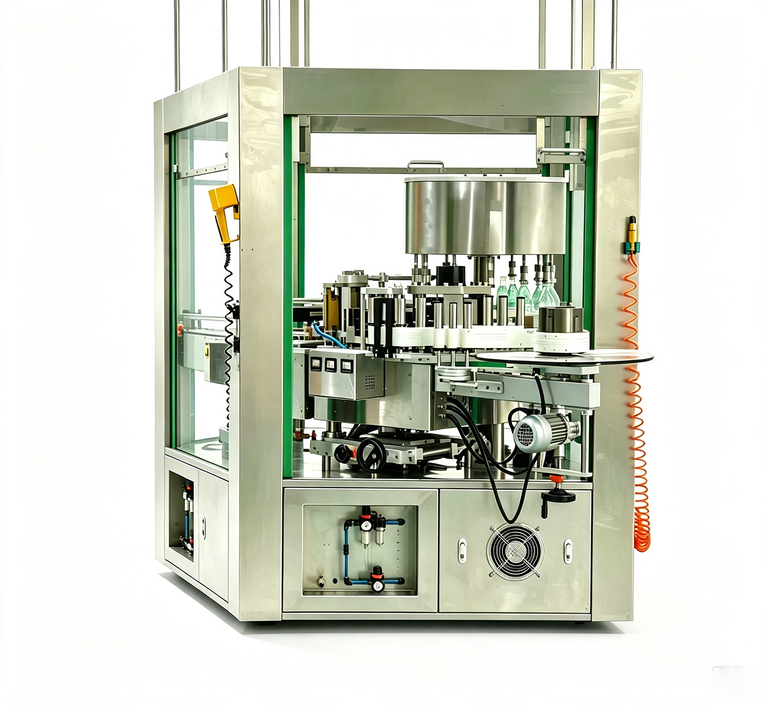 High speed hot melt adhesive round bottle labeling machine