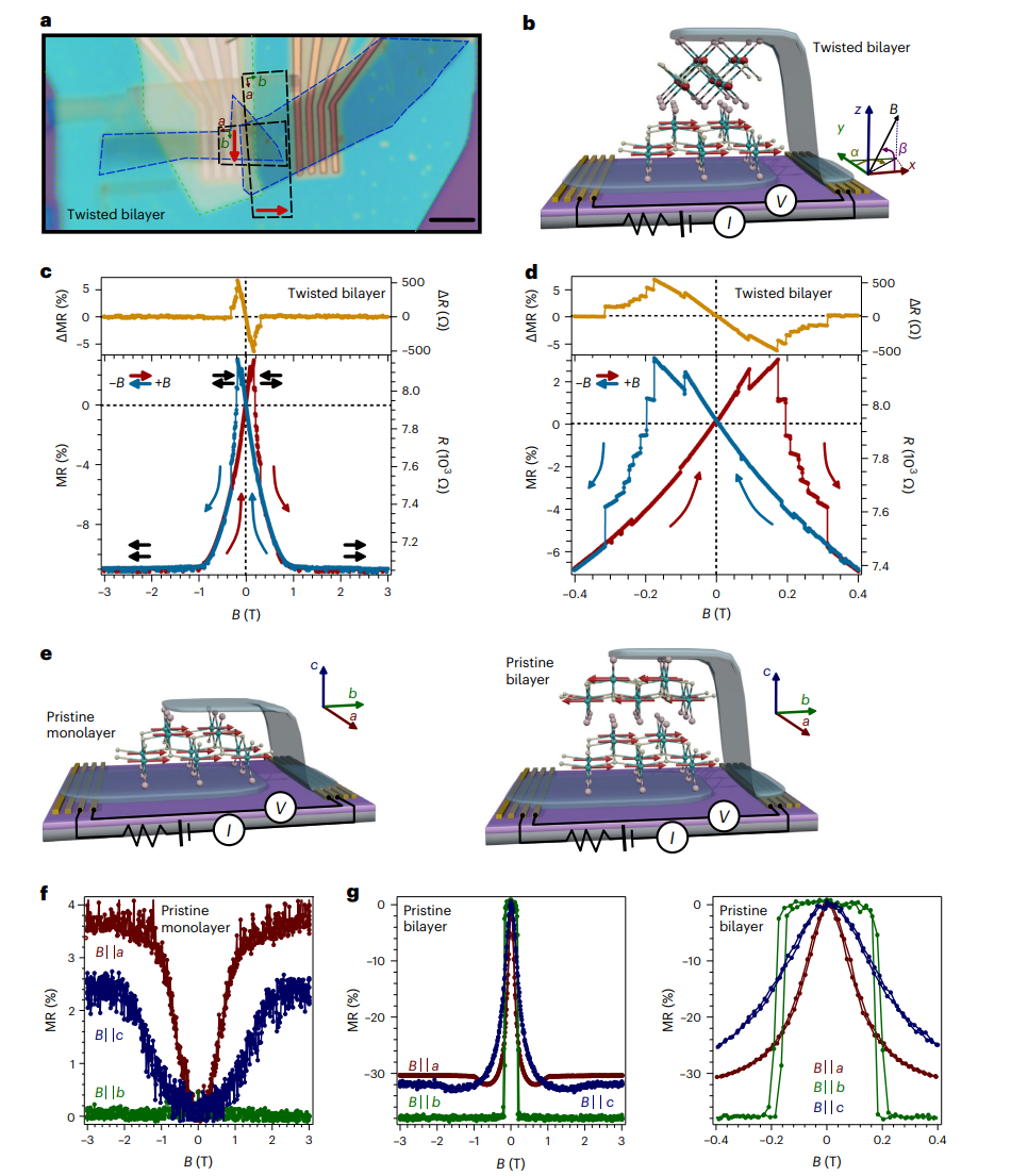 四川金中德科学技术研究院 ：正交双层转角 CrSBr | Nature Materials