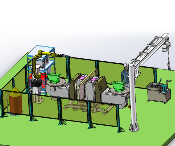 五轴回转变位机+焊接机器人焊接工作站