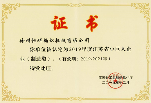 2019年江苏省小巨人企业（制造类）