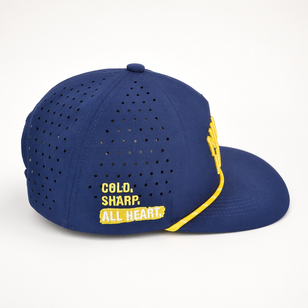 ODM Bulk Laser Ventilated Navy Quick Dry Snapback Caps Custom Front Embroidery for Fan Sports Merchandise