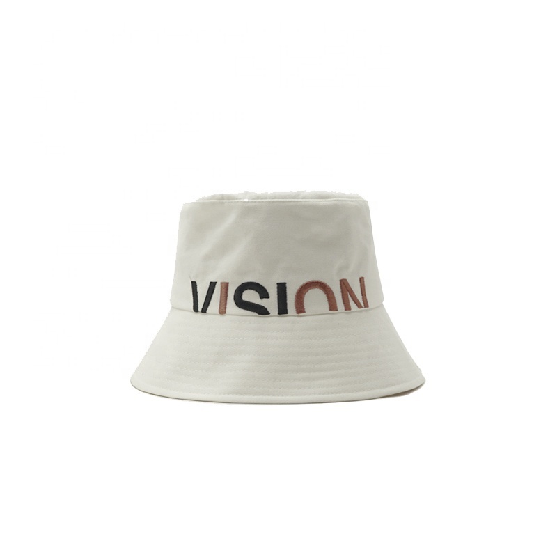 Wholesale Cotton Letter Embroidered Bucket Hats Fisherman Sun Fishing Hats, Multi‑Color Unisex Custom Logo Hats
