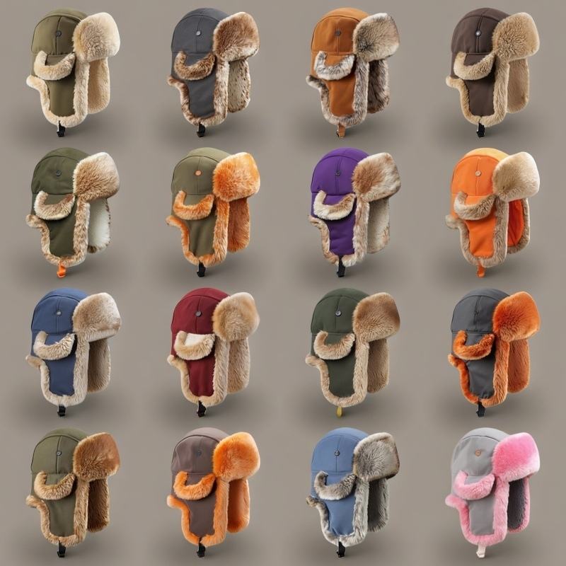Premium Windproof Winter Hat | Russian Ushanka Trapper Cap | Suede Hunting Skiing Bomber Hat with Ear Flaps | Warm Faux Fur Lined Trooper Cap for Men & Women
