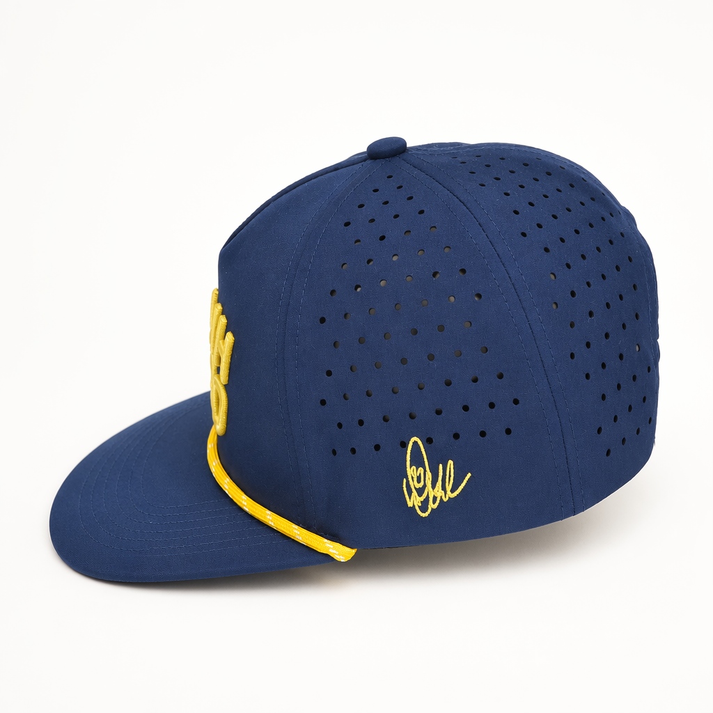 ODM Bulk Laser Ventilated Navy Quick Dry Snapback Caps Custom Front Embroidery for Fan Sports Merchandise
