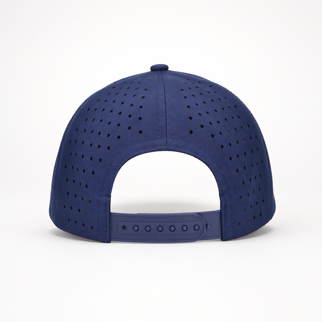 ODM Bulk Laser Ventilated Navy Quick Dry Snapback Caps Custom Front Embroidery for Fan Sports Merchandise