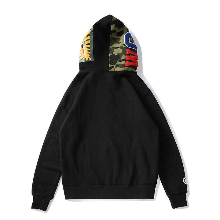 Wholesale Street Wear Oversized Full Zip Up Full Face Hoodie 100% Cotton OEM Embroidery Hoodie