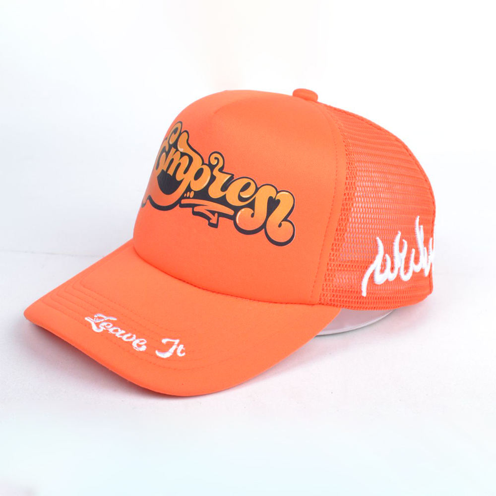 Bulk 5-Panel Foam Mesh Trucker Hat | Custom Logo Embroidery Golf Baseball Cap Wholesale