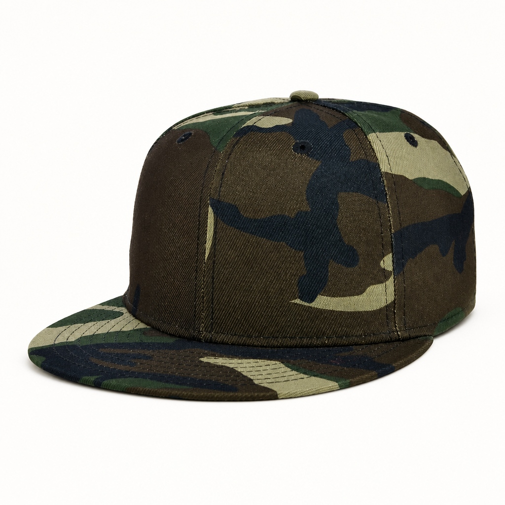 Factory Price Blank Camouflage Structured 6 Panel Snapback Hats for Brand Custom Printing