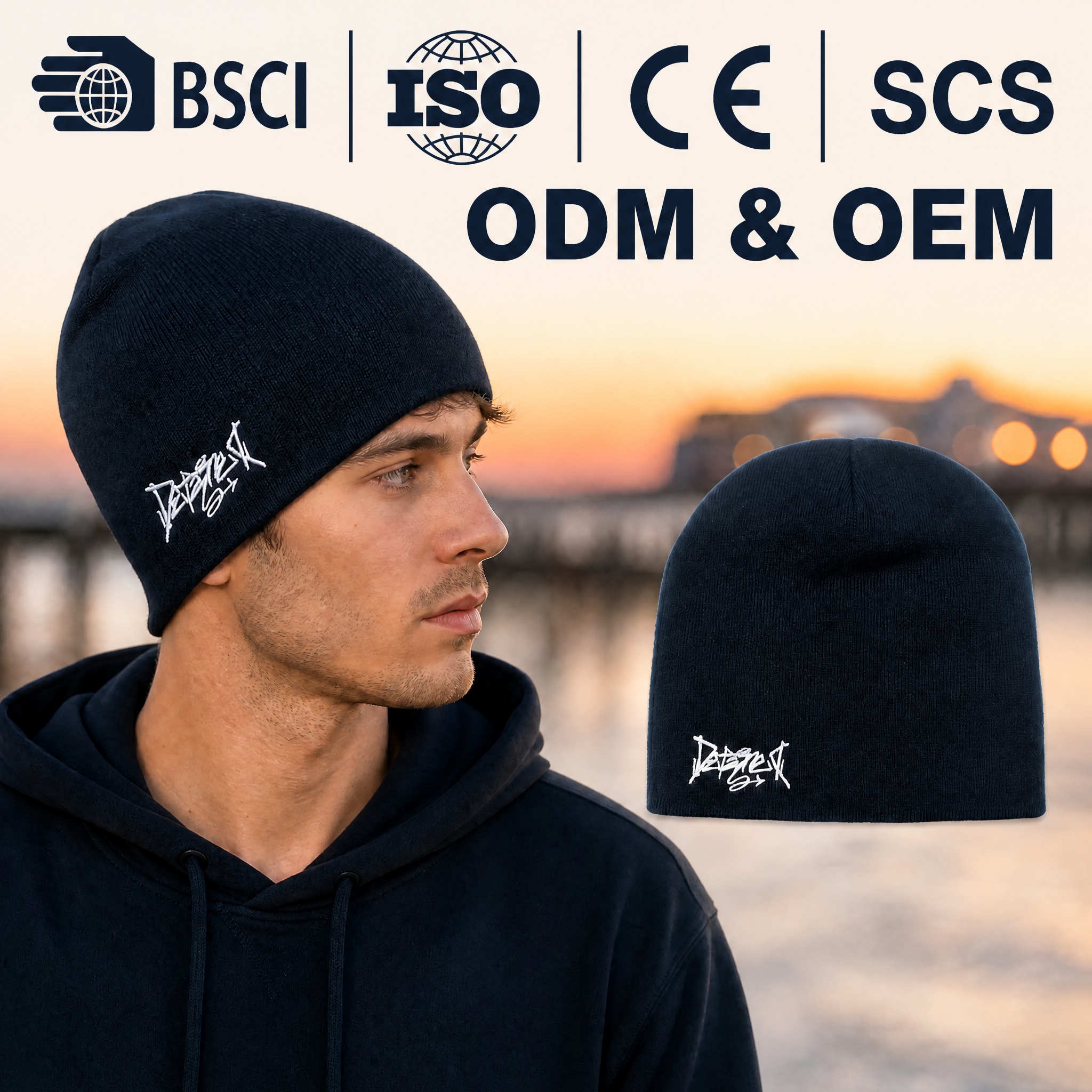 Custom hooded techwear shirt with geometric graphic printing and matching arm sleeves. Factory direct for cyberpunk, tactical, and urban apparel collections.